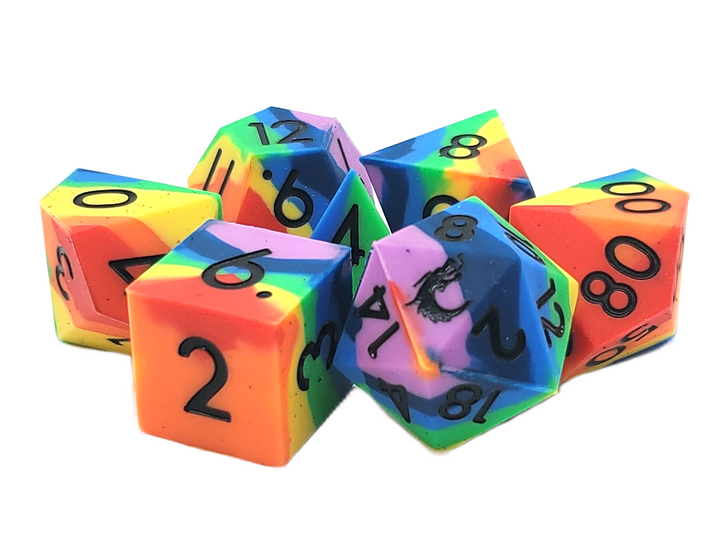 Old School Dice - Silicone - Rainbow